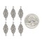 Pewter Plated Flower Two Ring Connectors - Set of Six *P-2C06